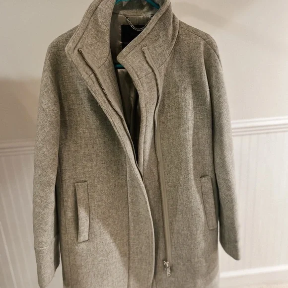 J. Crew Light Gray Wool Stadium Cloth Coat - Picture 2 of 3
